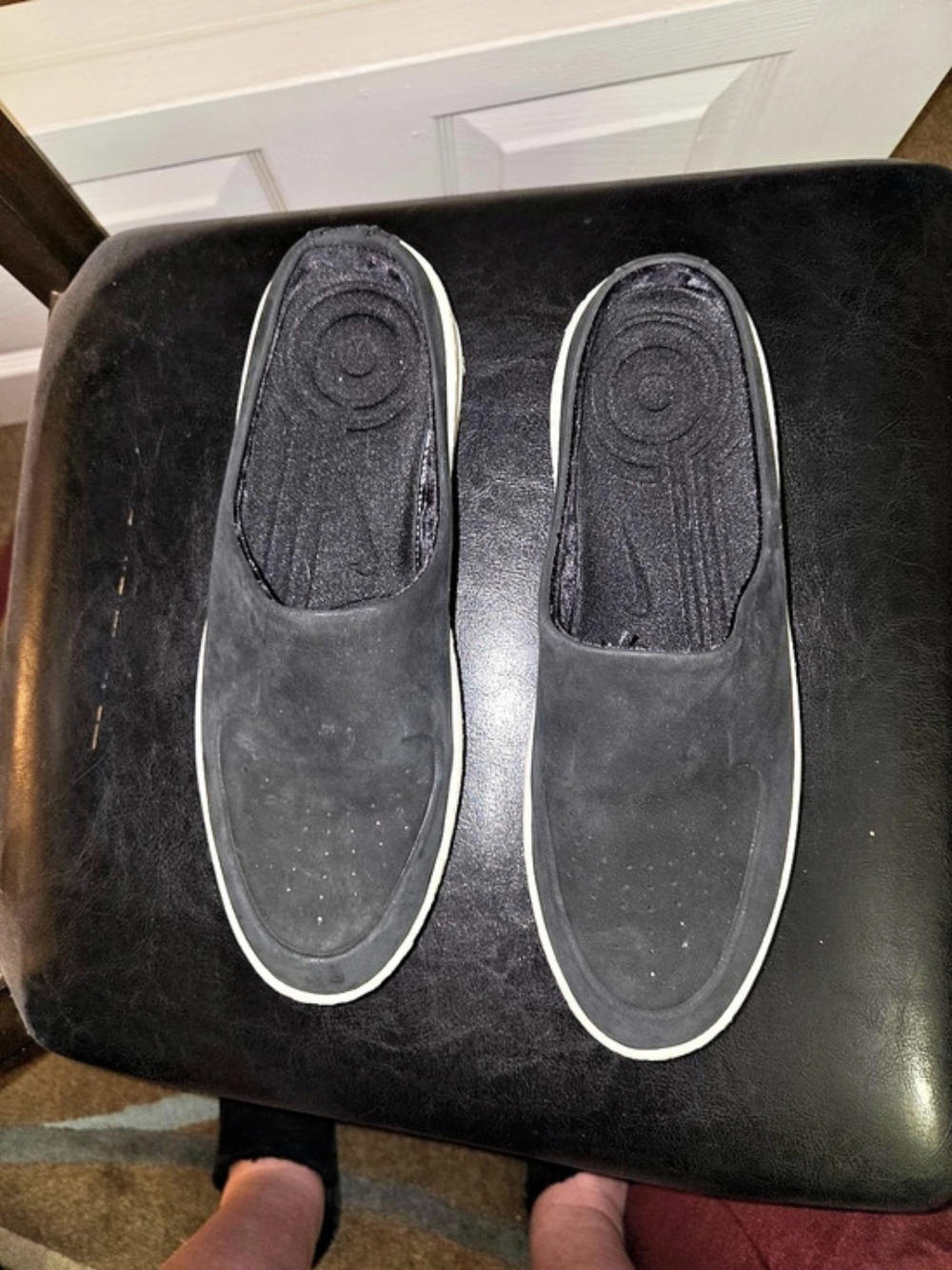 Nike Air Force 1 Black & White Slip On Mules US Size 9 Excellent Condition